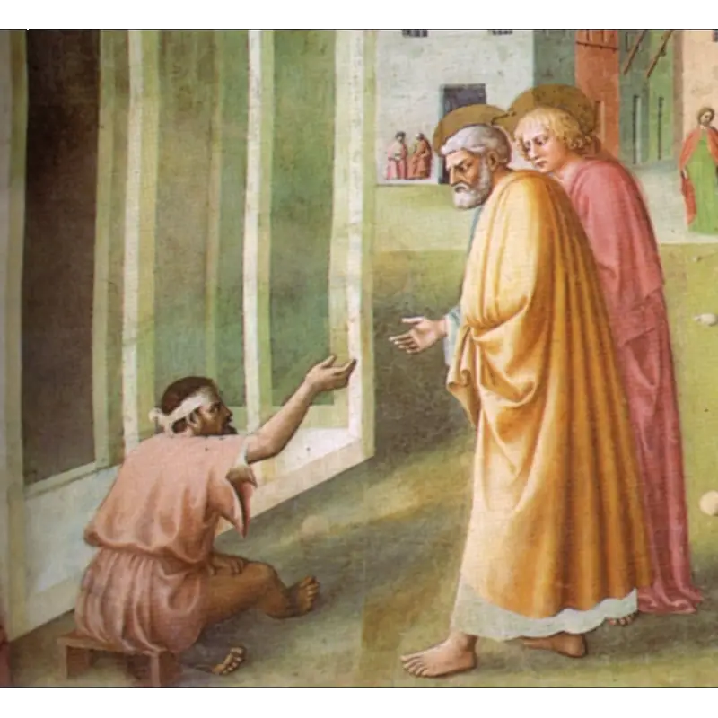 Section of Healing of the Cripple and Raising of Tabitha by Masolino da Panicale, 1425.