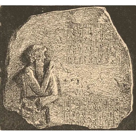 Illustration from the Jewish Encyclopedia, Showing Ḫammurabi on one of his steles as Amraphel