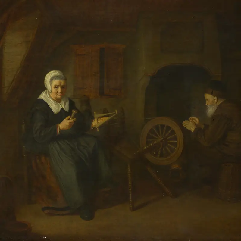 Tobit i Anna. Obraz Abrahama De Pape (ok. 1658 r.), National Gallery w Londynie