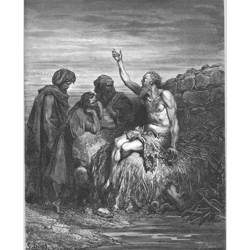 Gustave Doré, Job Speaks with His Friends.