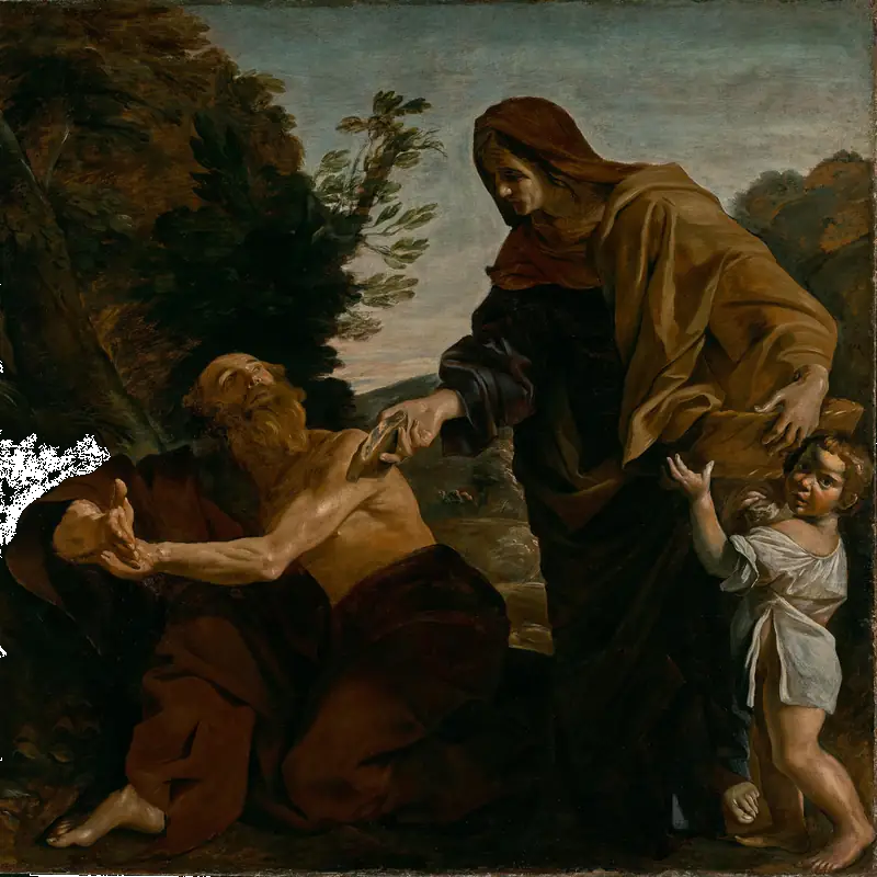 Elijah Receiving Bread from the Widow of Zarephath (Giovanni Lanfranco, 1621-1624, The J. Paul Getty Museum, Los Angeles)