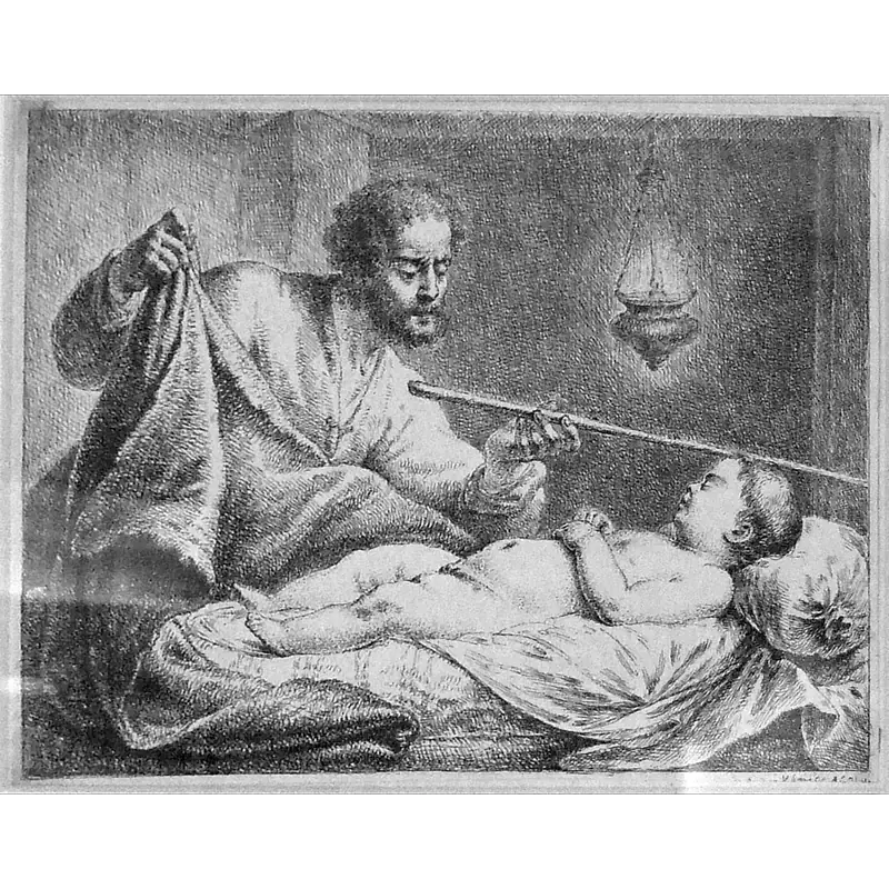 Gehazi attempts to awaken the son of the Shunammite woman with the staff of Elisha