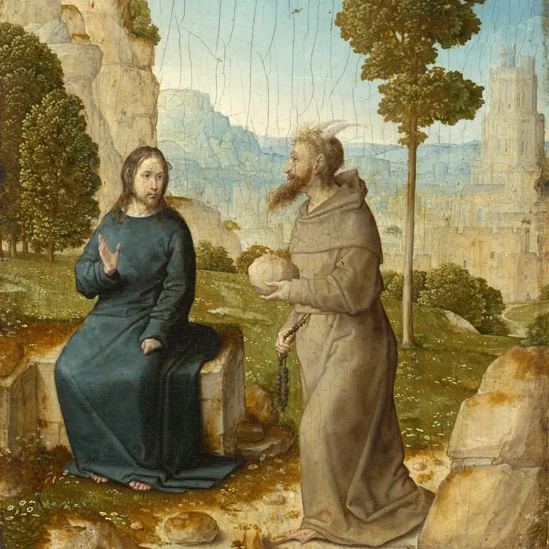Temptation of Christ in the Wilderness (Juan de Flandes, circa 1500, National Gallery of Art, Washington D.C.)