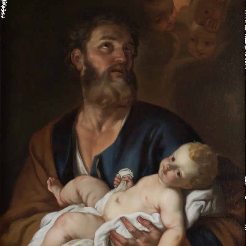 Jospeh and the Child Jesus (Jacob Leyssens, around 1700,  Plantin–Moretus Museum, Antwerp)