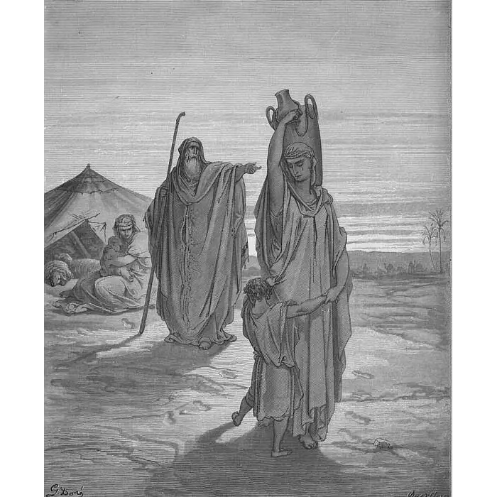 Expulsió d'Ismael i la seva mare, Gustave Doré (1866).