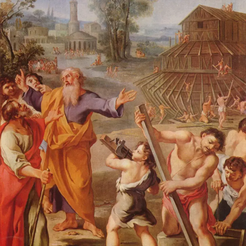 Building of the Ark of Noah (Aureliano Milani, 1675, Museum of Fine Arts, Budapest)