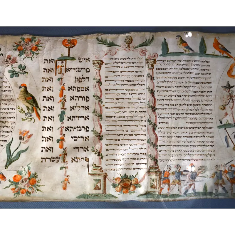 עשרת בני המן במגילת אסתר, ניתן לראות את הו' הארוכה שבשם ויזתא